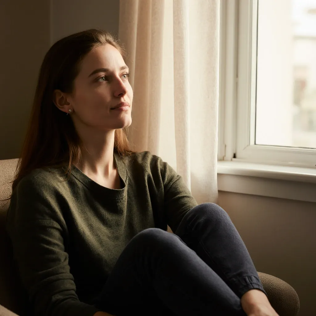 calm and balanced nervous system after morning somatic reset routine — peaceful morning state