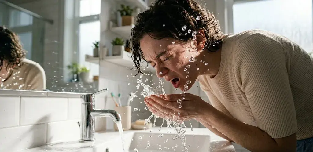 cold water face reset technique — the mammalian dive reflex activates the vagus nerve and slows heart rate instantly