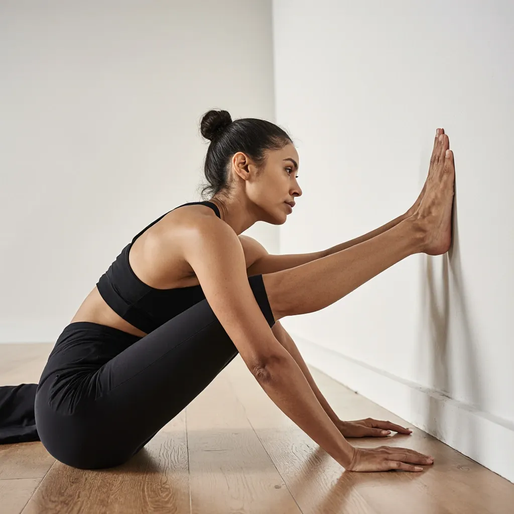 wall sit exercise for TRE shaking — fatigues the quadriceps and psoas to trigger neurogenic tremoring